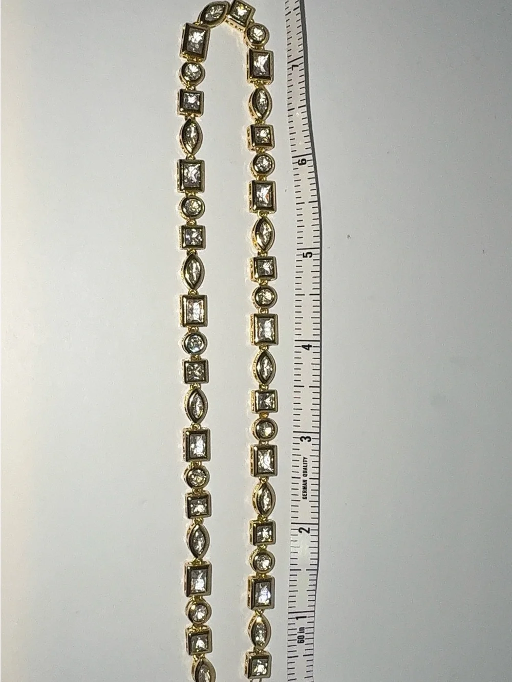 Gold Multi-Shape Cubic Zirconia Tennis Necklace Choker